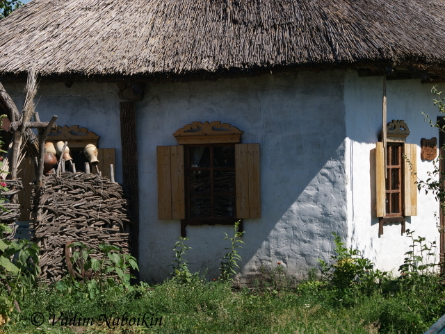 Population in Ukraine often stends summer in villages, in small huts with little orchards